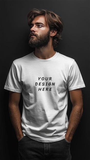 White Blank T-Shirt Mockup for Free Download