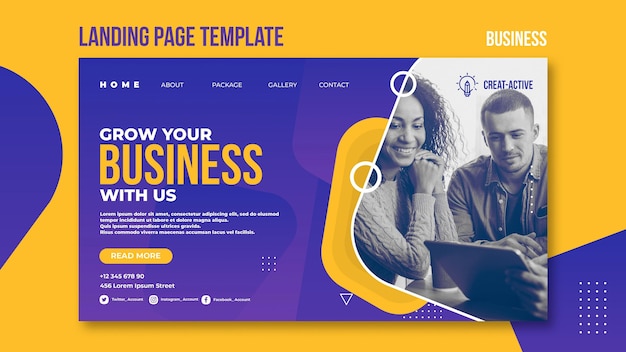 Business Landing Page Template with Photo – Free Download