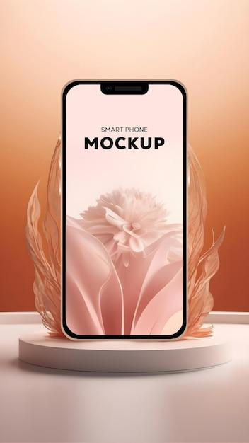 Smartphone on Pink Background with Flower – Free Download