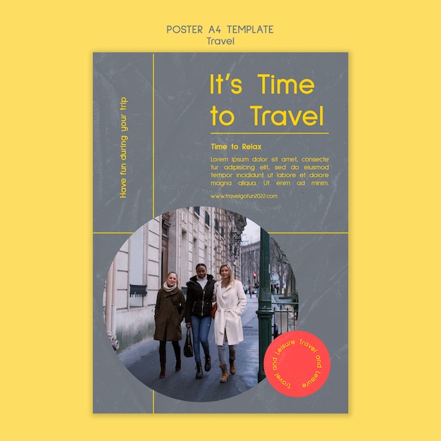 Travel Destination Vertical Poster Template – Free Download