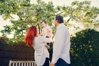 Redhead Mom in a White Blouse with Her Handsome Partner – Free Download