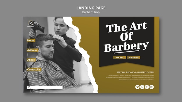 Barbershop Landing Page Template – Free Download