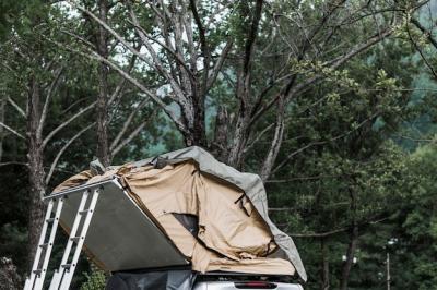 Tent on Camper Van Hood in the Forest – Free Stock Photo, Download for Free
