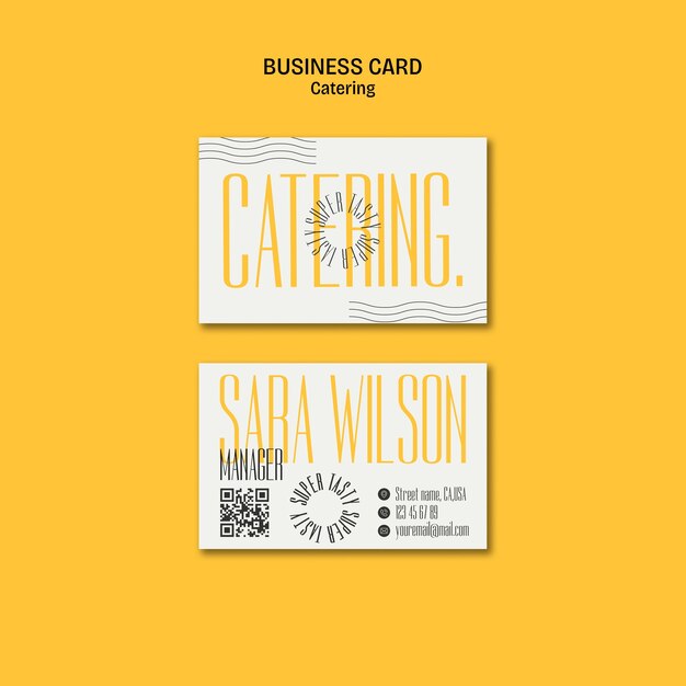 Flat Design Catering Service Business Card – Free to Download