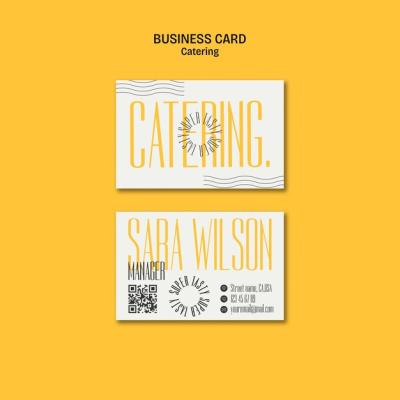 Flat Design Catering Service Business Card – Free to Download