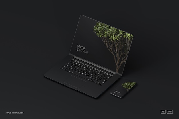 MacBook Pro and iPhone Mockup Perspective View – Free Download