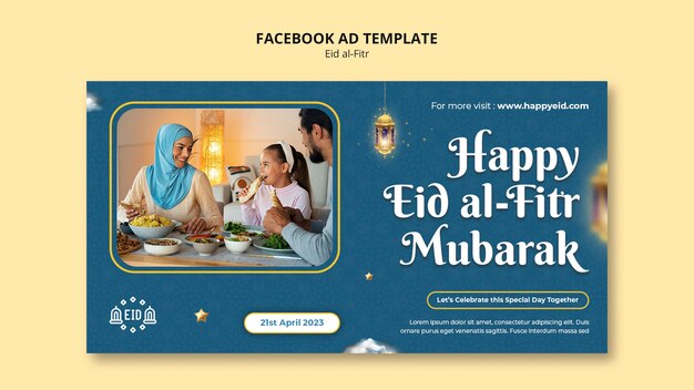 Flat Design Eid Al-Fitr Template – Free Download