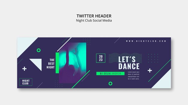 Night Club Twitter Header Template – Free to Download