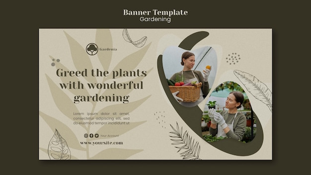 Gardening Banner Template Design – Free Download Stock Photos