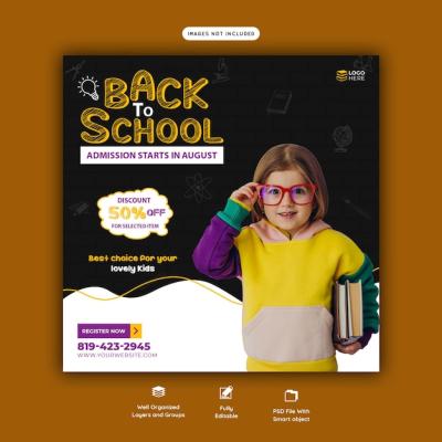 Back to School Social Media Post Banner Template – Free Download