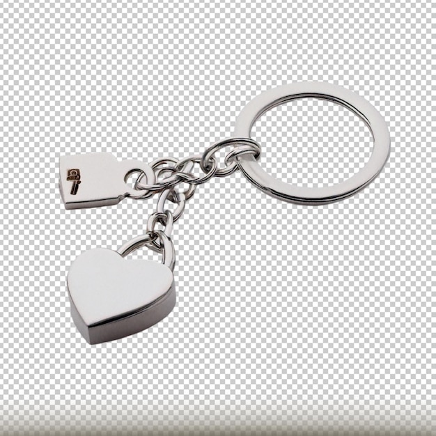 Heart Keychain Mockup on Transparent Background – Free Download