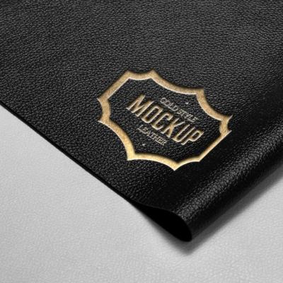 Black Leather Mockup Featuring Gold Logo – Free Download
