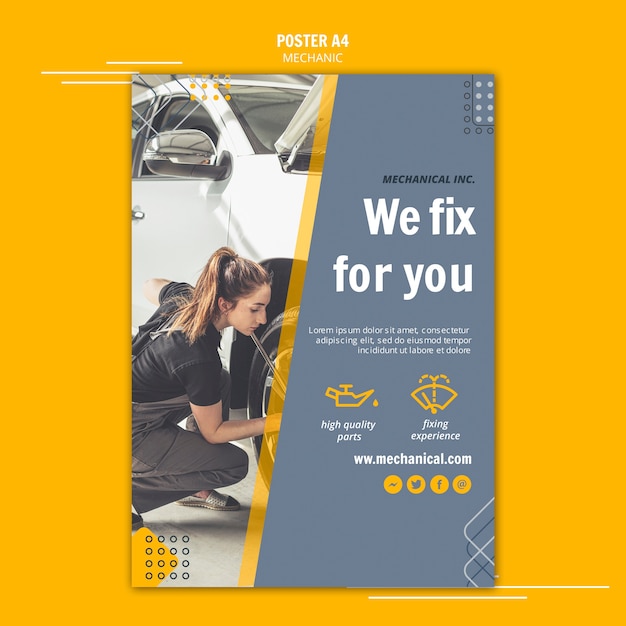 Mechanic Assistance Poster Template – Free to Download