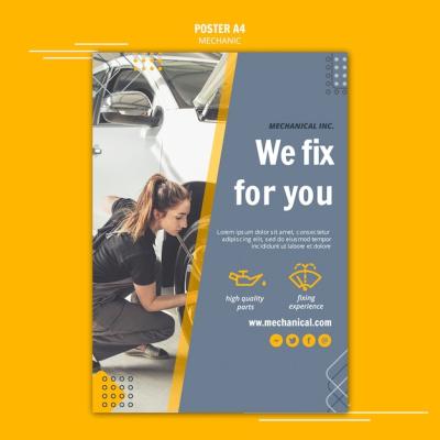 Mechanic Assistance Poster Template – Free to Download