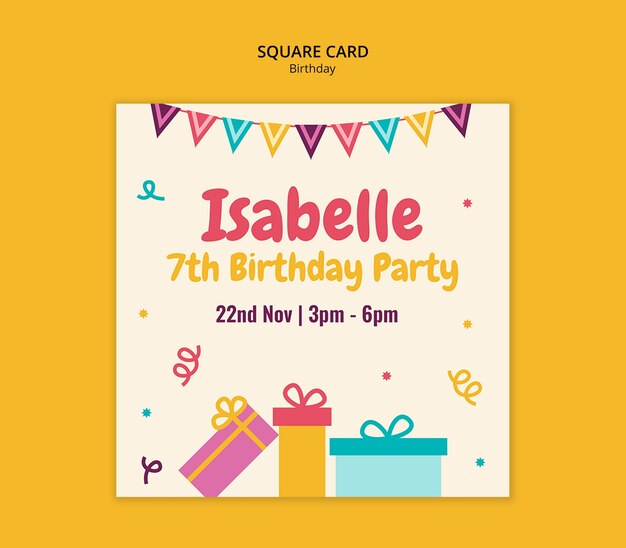 Happy Birthday Celebration Card Template – Free Download