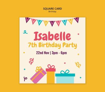 Happy Birthday Celebration Card Template – Free Download