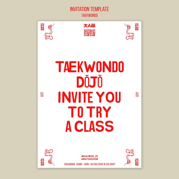 Flat Design Taekwondo Template – Free Download