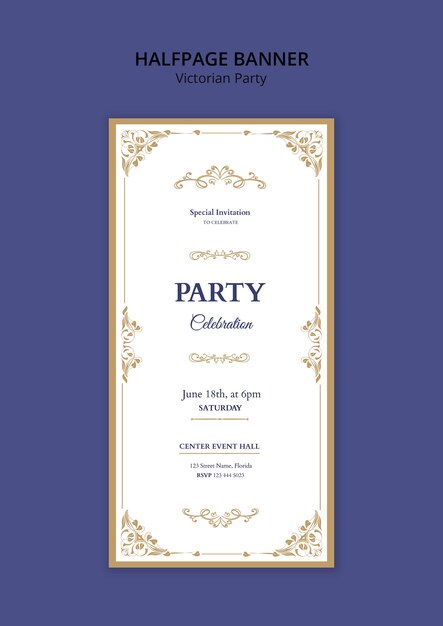 Victorian Party Template Design – Download Free Stock Photo
