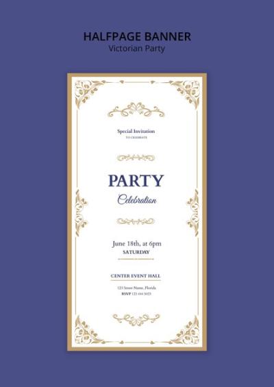 Victorian Party Template Design – Download Free Stock Photo
