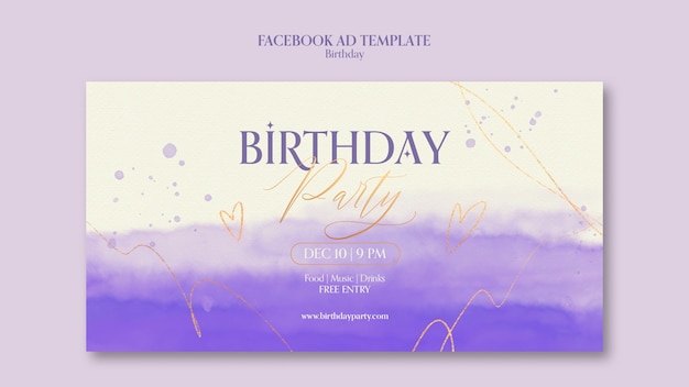Birthday Celebration Facebook Template – Download Free Stock Photo
