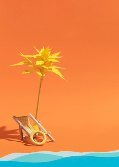 Summer Beach Arrangement Made from Various Materials – Free Download