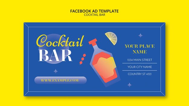 Gradient Cocktail Bar Facebook Template – Free Download