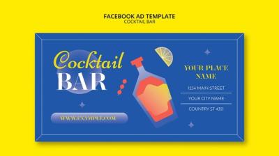 Gradient Cocktail Bar Facebook Template – Free Download