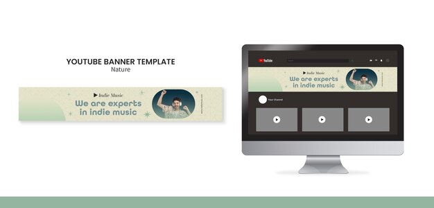 Music Listening Youtube Banner Template – Free Download