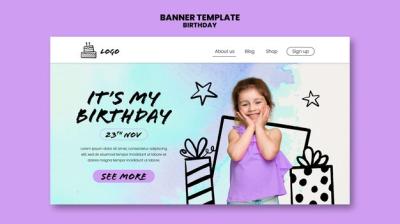 Kids Birthday Celebration Landing Page Template – Free Download
