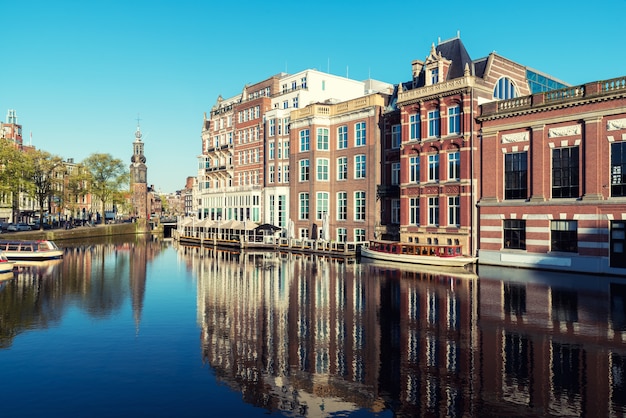 Traditional Dutch Houses and Amsterdam Canals – Free Stock Photo for Download