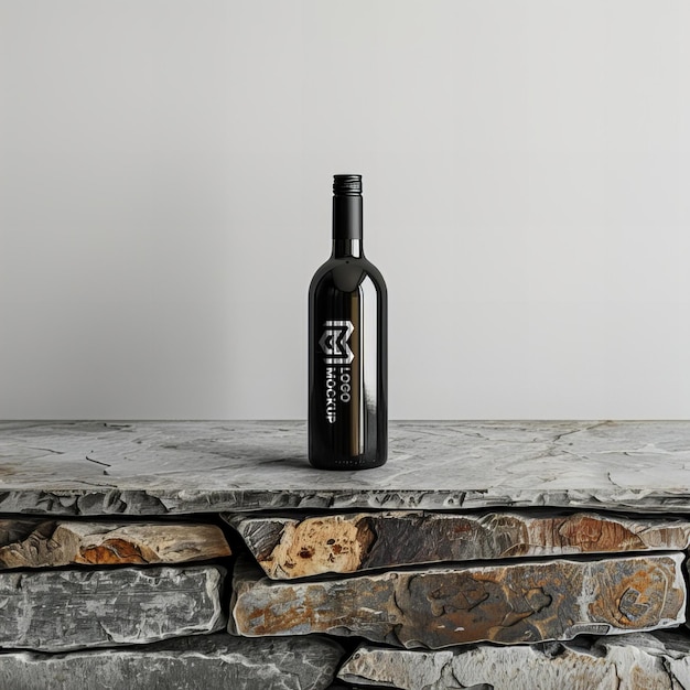 A Bottle of Wine on a Stone Base – Free Stock Photo for Download