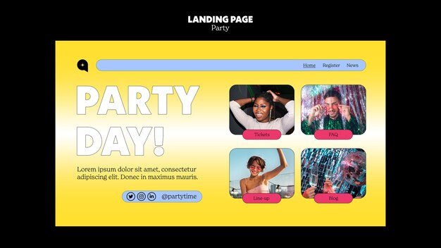 Gradient Party Template Design – Download Free Stock Photo