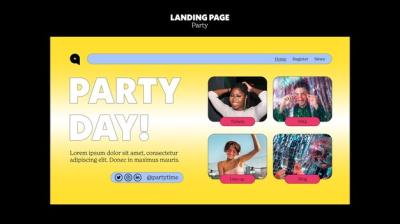 Gradient Party Template Design – Download Free Stock Photo