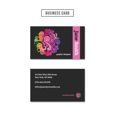 Abstract Shaped Business Card PSD Template – Free Download