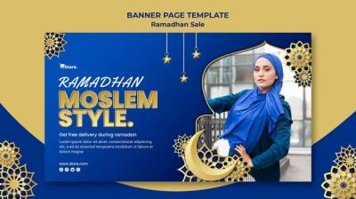 Horizontal Banner Design for Ramadan Sale – Free Download
