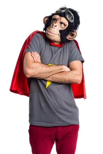 Superhero Monkey Man Making Unimportant Gesture – Free Download