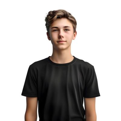Handsome Young Man in Black T-Shirt Isolated on White Background – Free Stock Photo for Download