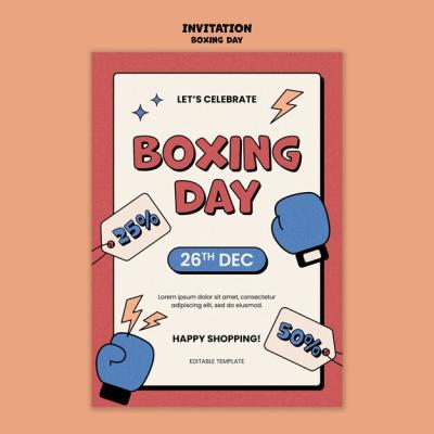 Hand Drawn Boxing Day Invitation Template – Free to Download