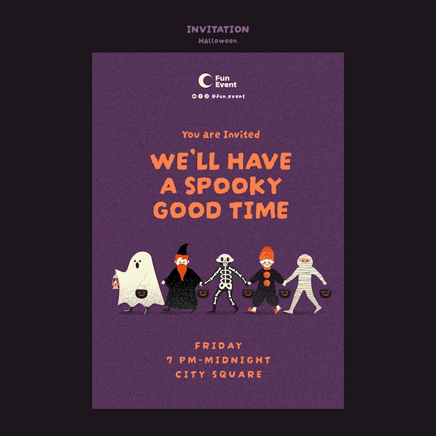 Halloween Celebration Invitation Template – Free Download