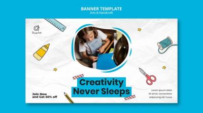 Arts and Handcraft Banner Design Template for Creative Projects – Free Download