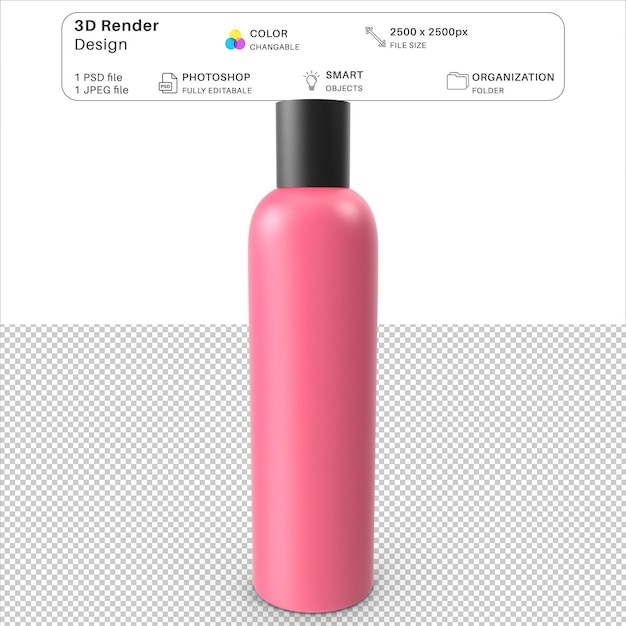 Cosmetic Bottle 3D Modeling PSD – Free Download