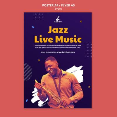 Vertical Poster Template for Jazz Music Event – Free Download
