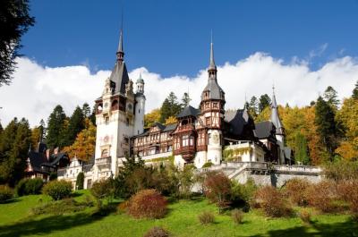 Historical Sinaia Monastery Surrounded by Green Trees in Romania – Free Download