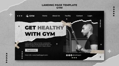 Paper Texture Gym Landing Page – Free Download