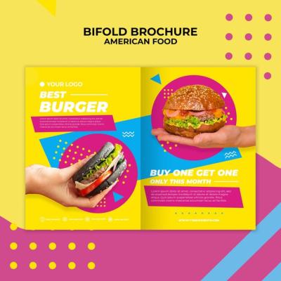 American Food Bifold Brochure Template – Free Download