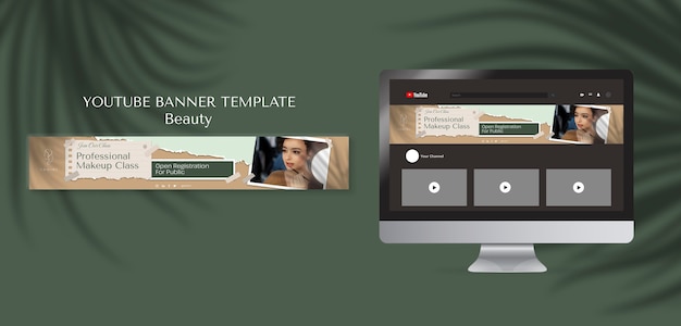 Beauty Class YouTube Banner Template – Free Download