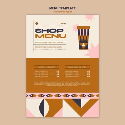 Geometric Shapes Shop Menu Template – Download Free Stock Photo