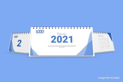 Landscape Business Desk Calendar Mockup – Free Download