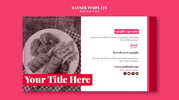American Food Banner Template – Download Free Stock Photo