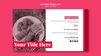 American Food Banner Template – Download Free Stock Photo